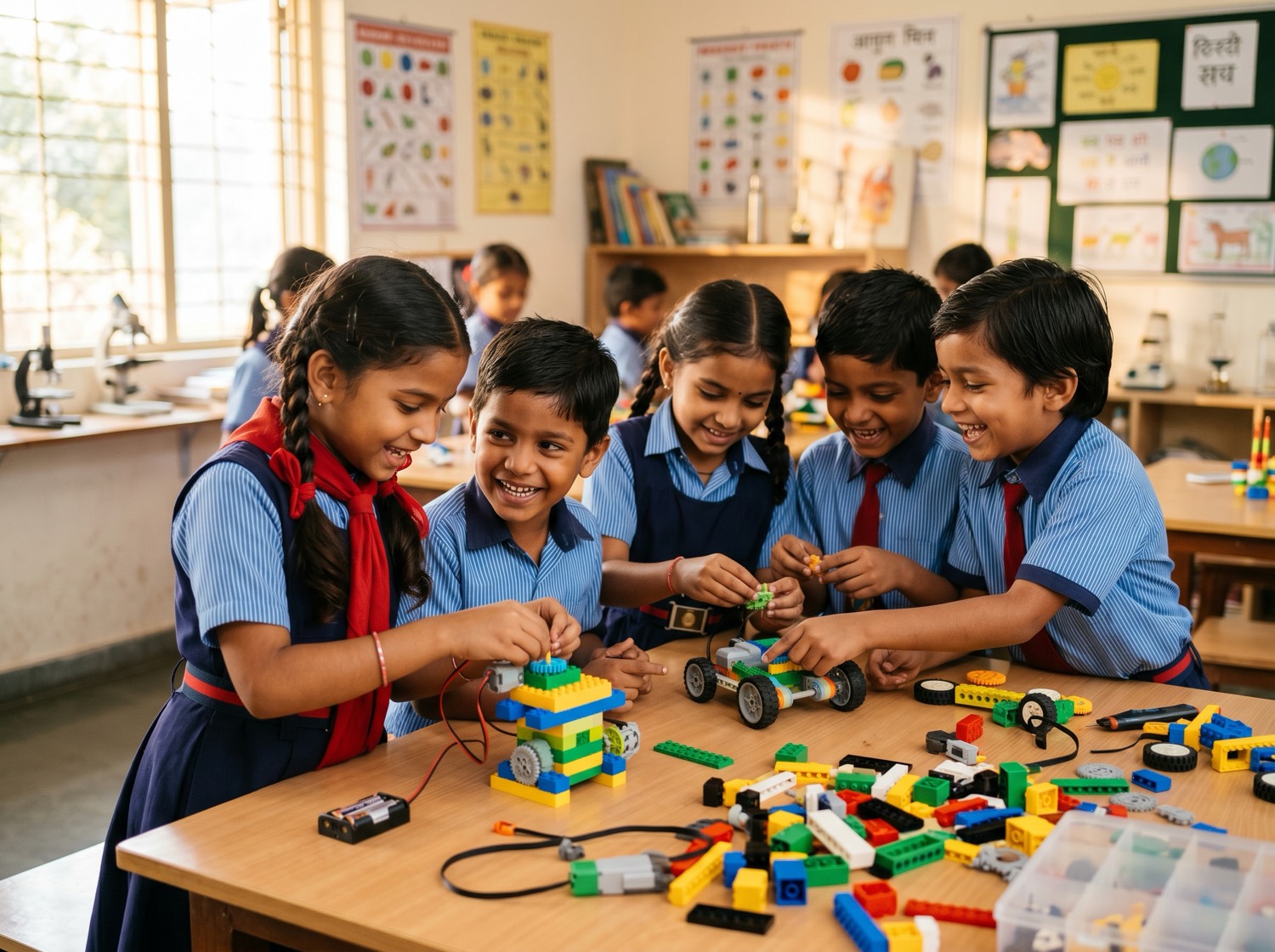 Children doing a STEM activity at Sprout